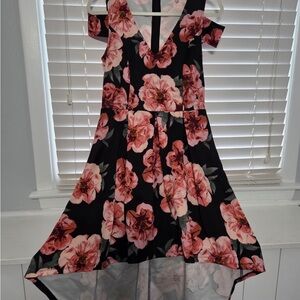 Charlotte Russe Black Dress with Pink Floral Design